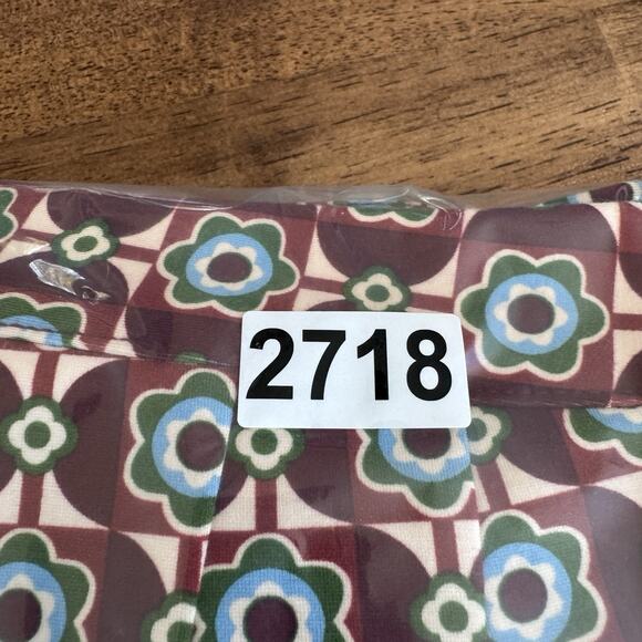 Maeve Anthropologie Pants Womens 6 Red Mod Floral Flare Stretch Zip Up Retro - Picture 14 of 14